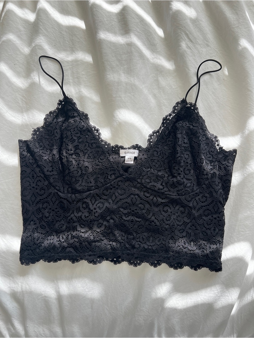 Garage Black Lace Bralette Crop Top